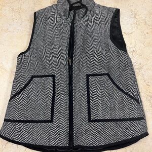 Honey Punch Black and White Vest with Zip-Up Style